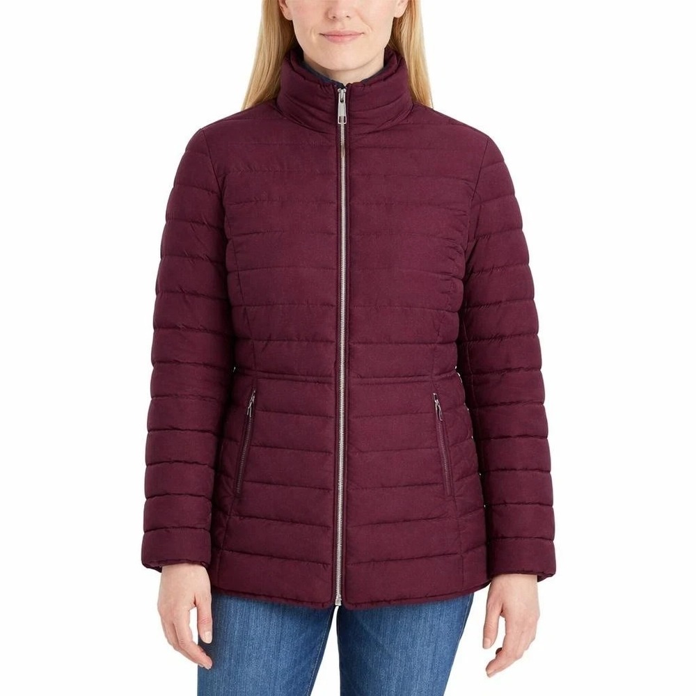 Nautica Women's Puffer Jacket, Red, Size: Medium